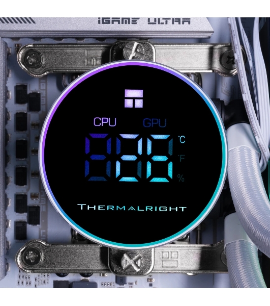 Система жидкостного охлаждения Thermalright Frozen Magic 360 Digital V2 ARGb Soc-AM5/AM4/1200/1700/1851 белый 4-pin 28dB Al LCD Ret (F-MAGIC-360-DIGITAL-WH-ARGb-V2)
