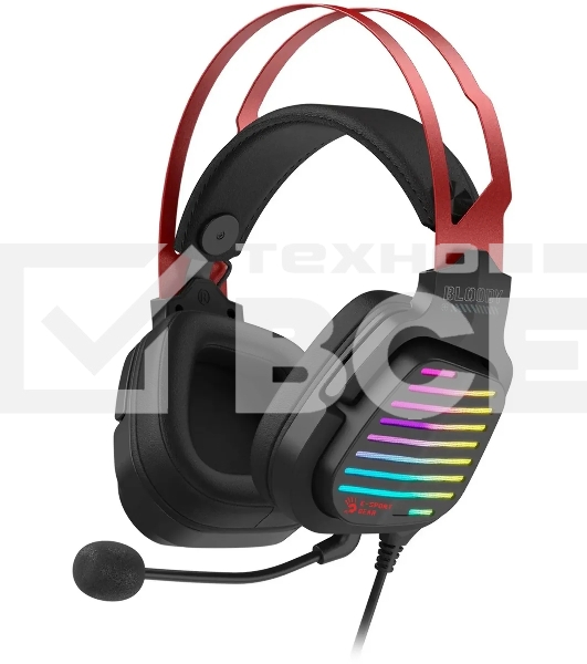 Наушники с микрофоном A4Tech Bloody G560 черный/красный 2м мониторные оголовье (G560 SPORTS RED)