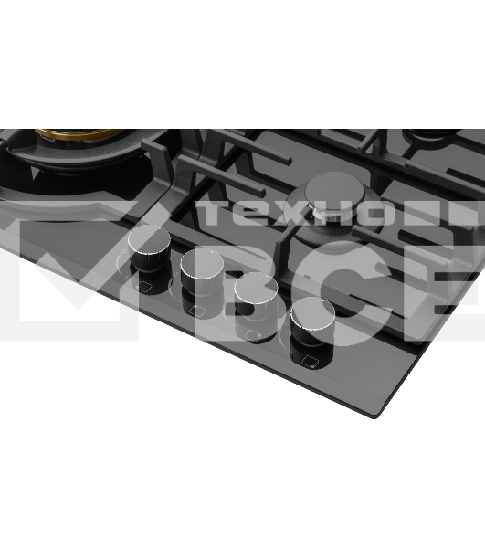Газовая панель Weissgauff HGG 6441 BG Brass независимая, черный