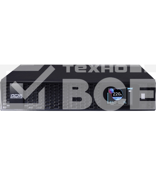Источник бесперебойного питания Powercom Next, On-Line, 1000VA/1000W, Rack/Tower, 8*IEC320-C13, LCD, Serial+USB, SmartSlot, подкл. доп. Батарей (2027157)