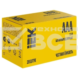 Элемент питания алкалиновый AAA/LR03 Alkaline бокс (уп.28шт) IEK ABT-LR03-OP-B28