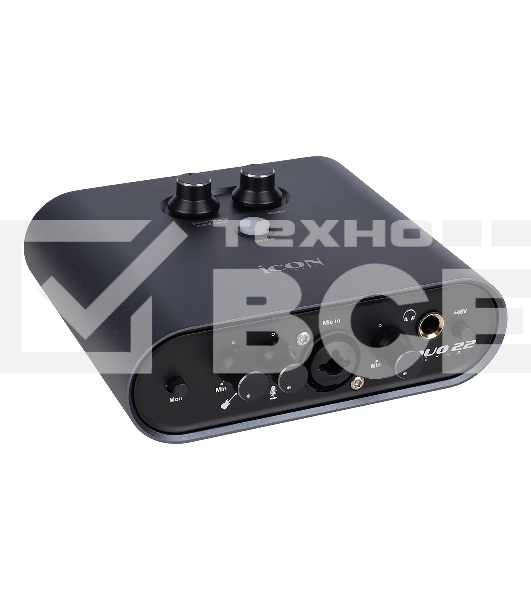 Аудиоинтерфейс USB Icon Duo22 Dyna B [DUO22DYNAB] АЦП/ЦАП: 24 бит/192 кГц, 127 дБ, входы/выходы: Combo XLR/TRS, 1/4
