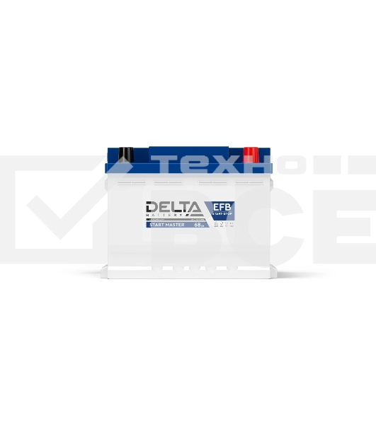 Аккумулятор Delta START MASTER EFB 1268 напряжение 12В, емкость 68Ач, пусковой ток 700,ДхШхВ: 242x175x190мм, (-   +)