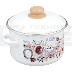 Кастрюля Appetite 1RD181М Roses эмалированная сталь, цилиндрическая 3 л, фото 1