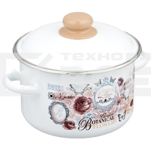 Кастрюля Appetite 1RD181М Roses эмалированная сталь, цилиндрическая 3 л