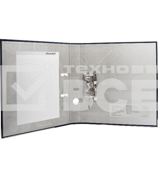 Папка-регистратор Silwerhof A4 75мм ПВХ/бумага черный мет.окант. сборная (упак.:2шт)