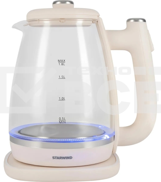 Чайник электрический Starwind SKG4042 1.8л. 1800Вт слоновая кость корпус: стекло