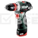 Дрель-шуруповерт Metabo PowerMaxx SB Basic 600385710, 12 В, 2 Ач, 34 Нм, щеточный, ударный, фото 1