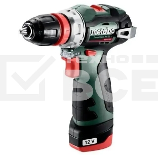 Дрель-шуруповерт Metabo PowerMaxx SB Basic 600385710, 12 В, 2 Ач, 34 Нм, щеточный, ударный
