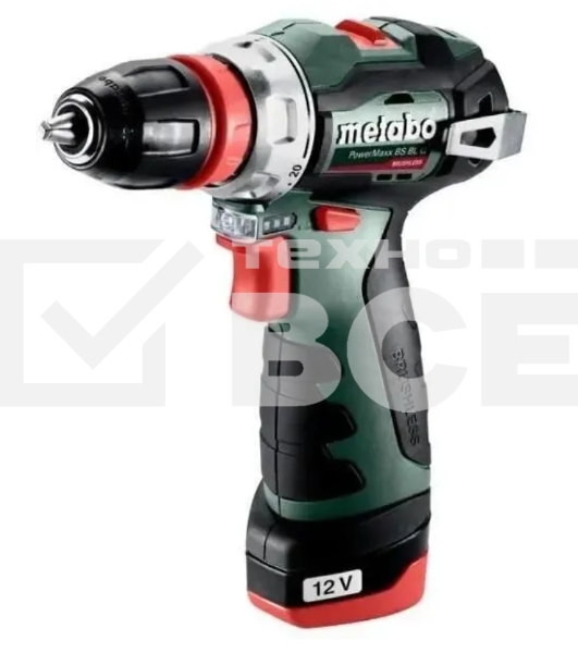 Дрель-шуруповерт Metabo PowerMaxx SB Basic 600385710, 12 В, 2 Ач, 34 Нм, щеточный, ударный