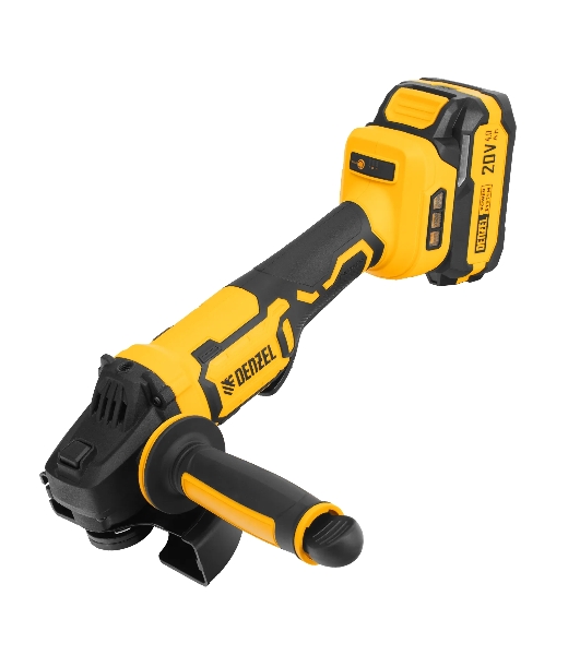 Машина шлифовальная угловая Denzel аккумуляторная бесщет. AGH-BL-20-125, Li-Ion, 20 В