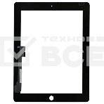 Сенсорное стекло (тачскрин) для iPad 3/4, черное OEM, фото 1