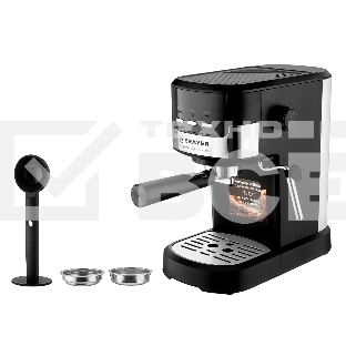 Кофеварка рожковая BRAYER BR1112 черный, исп. кофе - молотый, 1.2 л, 1100 Вт, 20 Бар.