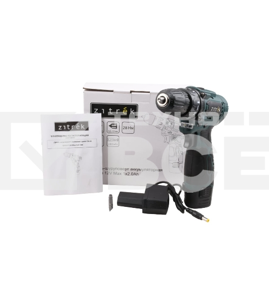 Дрель-шуруповерт аккумуляторная Zitrek Green 12V Max 085-1015, Аккумуляторная, 12В