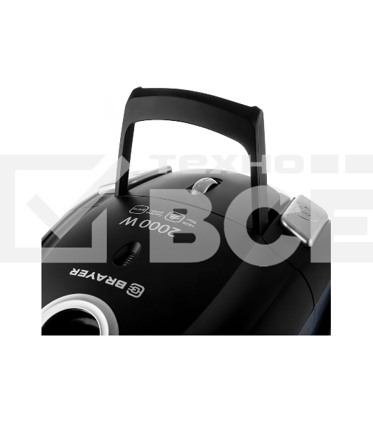 Мешковый пылесос BRAYER BR4225, 2000 Вт, 2.5 л, всасыв 350 Вт, черный