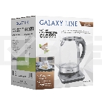 Чайник электрический Galaxy Line GL0593 2200 Вт, 1,7 л, стекло черный/серебристый, фото2