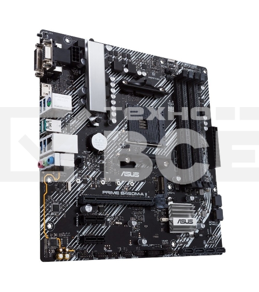 Материнская плата ASUS PRIME B450M-A II, AM4, AMD B450, 4xDDR4, 6xSATA, 1xM.2, 1xPCIe 3.0 x16, 2xPCIe x1, 1xHDMI, 1xDVI-D, 1xVGA, 1x 1Gb LAN, 4xUSB 3.2 Gen 1, 2xUSB 3.2 Gen 2, 3x3.5 мм, 7.1, mATX