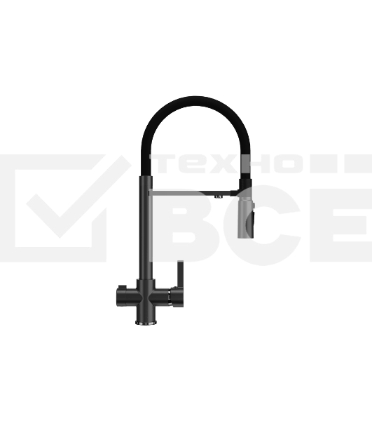 Кухонный смеситель Maunfeld MFQT-26BM черный матовый