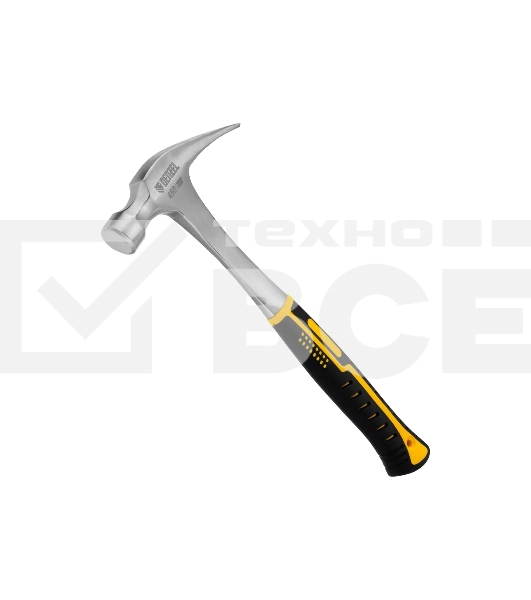 Молоток-гвоздодер Denzel 10423 450 г, цельнометаллический, двухкомпонентная рукоятка