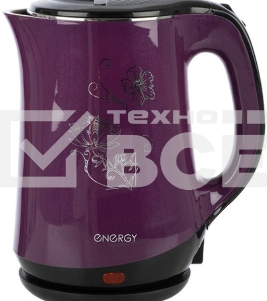 Чайник электрический ENERGY E-265 1,8 л,двойной корпус,фиолетовый,1500 Вт (164127)