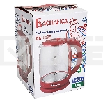 Чайник электрический ВАСИЛИСА ВА-1035 1,8л, стекло, бордовый, 1500 Вт(12), фото2