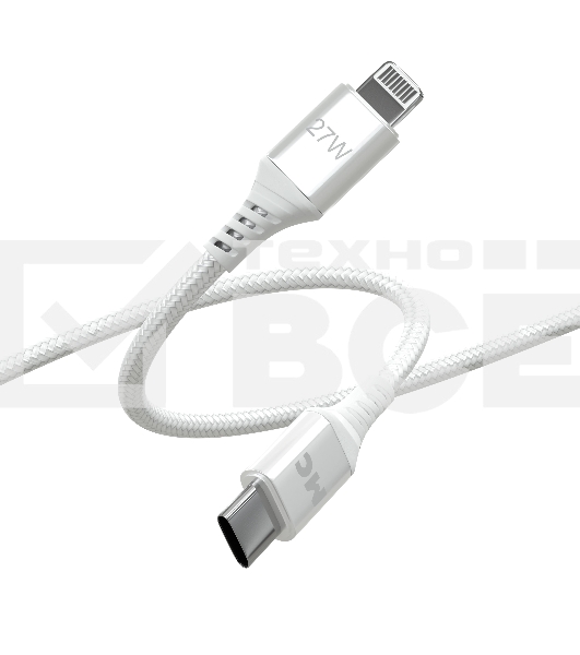 Кабель MORE CHOICE (4620202554192) K69ia 2м USB 3.0A PD 27W для Lightning ng 8-pin Type-C - 2м, белый