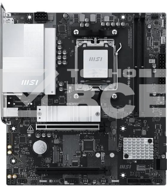 Материнская плата MSI PRO B850M-G, AM5, AMD B850, 2xDDR5, 4xSATA, 2xM.2, 1xPCIe 5.0 x16, 1xPCIe 4.0 x4, 1xDP, 1xHDMI, 1x5Gb LAN, 1xUSB-C 5Gbps, 3xUSB-A 5Gbps, 2xUSB-A 2.0, 3x3.5 мм, 7.1, mATX