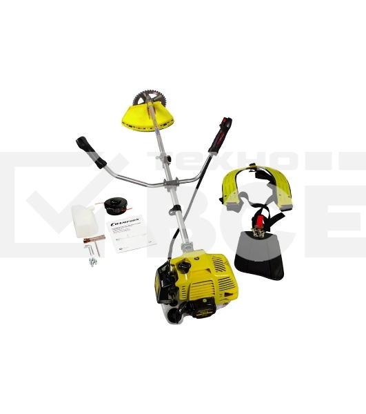 Газонокосилка Champion T523-2 1.4/1.9 кВт/л.с, Вес без режущей насадки 8,3 кг, Объем двигателя 51,7 см3, Объем топливного бака 950 мл, Максимальный расход топлива 610 г/кВт•ч/мл/ч, Тип рукоятки U-образная, штанга прямая Разъемная, Длина штанги 1493 мм, То
