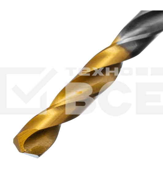 Сверло спиральное по металлу Denzel 5 х 132 мм, Р6М5, Golden Tip, удлиненное