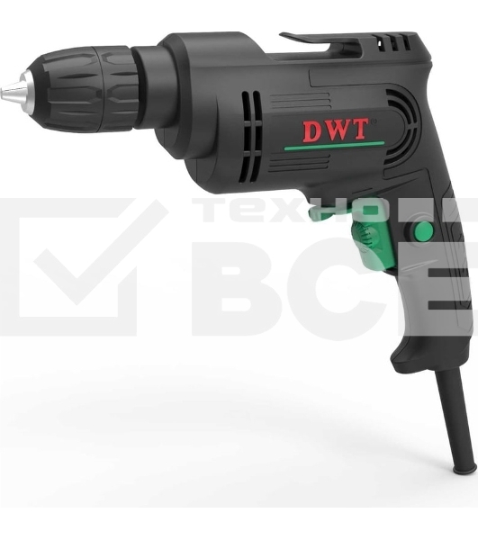 Дрель сетевая безударная DWT BMP04-10 C/450 Вт/до 3300 об.в мин/1.0-10 мм/реверс/кабель 2 м/черный (BMP04-10 C)