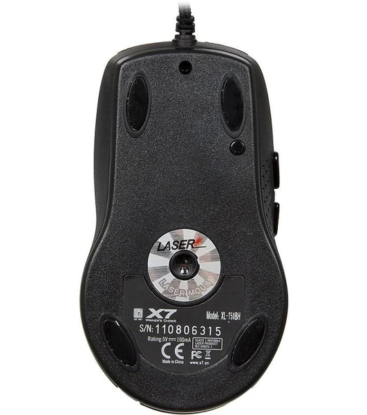 Мышь проводная A4Tech XL-750BH черный, 3600 dpi, USB, кнопки - 7