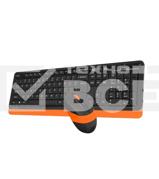 Комплект клавиатура+мышь A4Tech FStyler FG1010 беспроводной, USB, 2000 DPI, чёрный/оранжевый