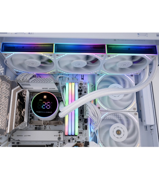 Система жидкостного охлаждения Thermalright Frozen Magic 360 Digital V2 ARGb Soc-AM5/AM4/1200/1700/1851 белый 4-pin 28dB Al LCD Ret (F-MAGIC-360-DIGITAL-WH-ARGb-V2)