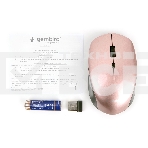Мышь беспроводная Gembird MUSW-250-3 розовый, 1600 dpi, радиоканал, USB, кнопки - 4, фото3