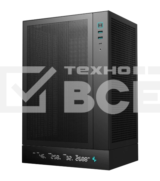 Компьютерный корпус Deepcool CH170 DIGITAL черный без БП mATX 1x120mm 1xUSB2.0 1xUSB3.0 audio bott PSU