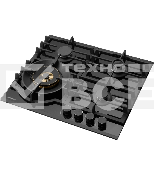 Газовая панель Weissgauff HGG 6441 BG Brass независимая, черный