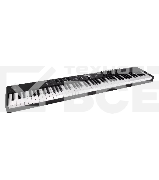 Клавиатура MIDI [231542] Arturia [KeyLab Essential 88 mk3 Black] 88 клавиш, LCD дисплей, 9 энкодеров, 8 пэдов, 9 фейдеров, 12 кнопок управления, колеса высоты тона и модуляции, 1/4