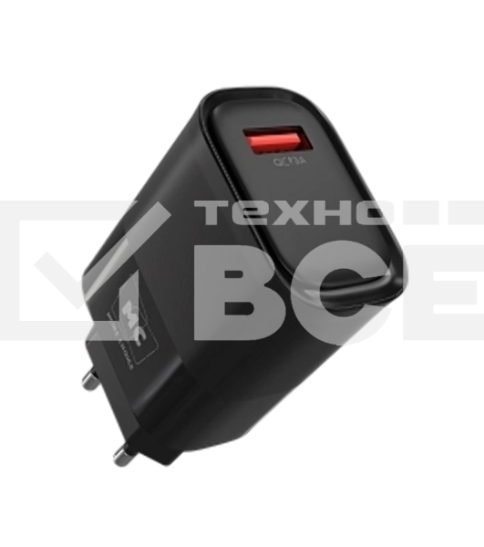 Сетевое зарядное устройство MORE CHOICE (4620202553386) NC09 1USB 3.0A QC3.0 15W, черный