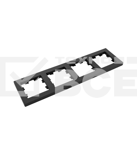 Рамка Эпика 4 - местная EKF UP1-FPB-04 черная, пластик