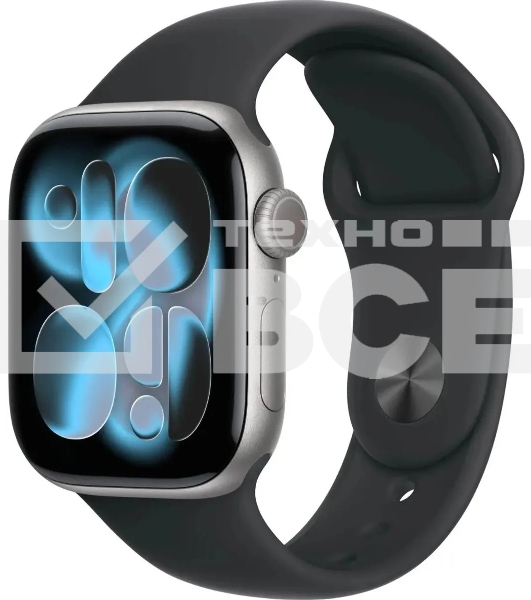 Смарт-часы Apple Watch Series 11 A3331 42мм OLED корп.серый космос Sport Band рем.черный разм.брасл.:S/M (MEQW4LW/A)