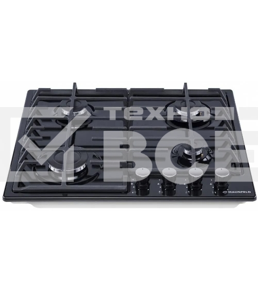 Газовая варочная панель Maunfeld EGHE.64.6CB/G, 4 конфорки, эмалированная сталь, черный