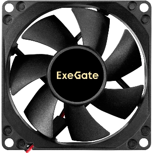 Вентилятор корпусной ExeGate EX08025H2P, 80 мм, 2200 об/мин, 22 дБ, 2-pin, без подсветки