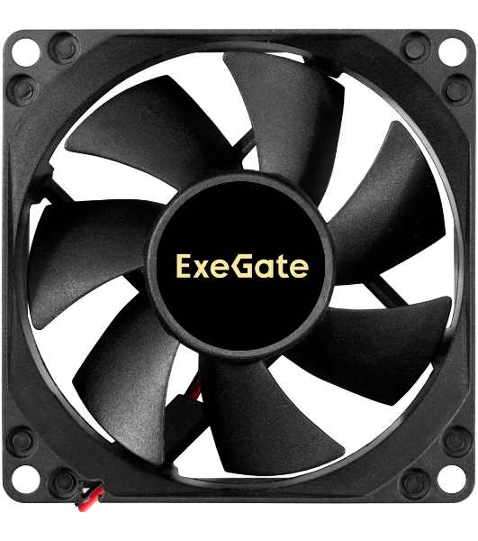 Вентилятор корпусной ExeGate EX08025H2P, 80 мм, 2200 об/мин, 22 дБ, 2-pin, без подсветки