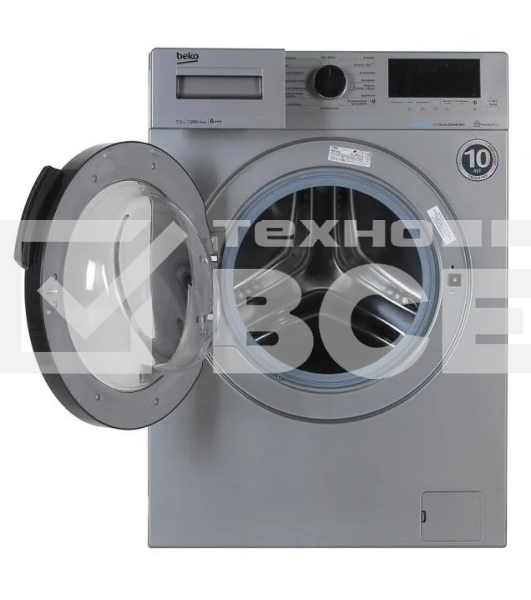 Стиральная машина Beko WSPE7H616S cеребристый, загрузка фронтальная 7,5 кг, 1200 об/мин., класс: А