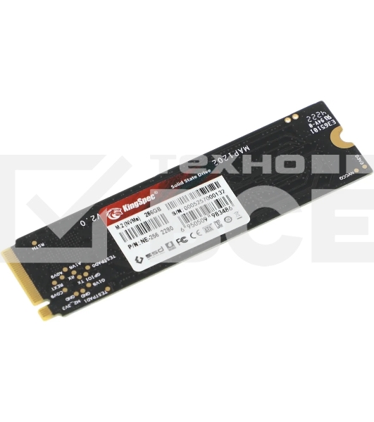 Накопитель SSD KingSpec NE-256, 256Gb, M.2 2280, PCIe 3.0 x4, NVMe, R/W 2000/1300