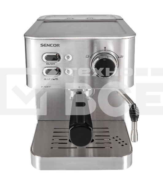 Кофеварка рожковая Sencor SES 4010SS серый, исп. кофе - молотый, 1.5 л, 1050 Вт, 15 Бар.