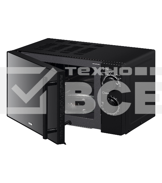 Микроволновая печь BBK 20MWS-773M/B-M черный, 20 л, 700 Вт, переключатели - поворотный механизм