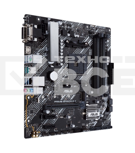 Материнская плата ASUS PRIME B450M-A II, AM4, AMD B450, 4xDDR4, 6xSATA, 1xM.2, 1xPCIe 3.0 x16, 2xPCIe x1, 1xHDMI, 1xDVI-D, 1xVGA, 1x 1Gb LAN, 4xUSB 3.2 Gen 1, 2xUSB 3.2 Gen 2, 3x3.5 мм, 7.1, mATX