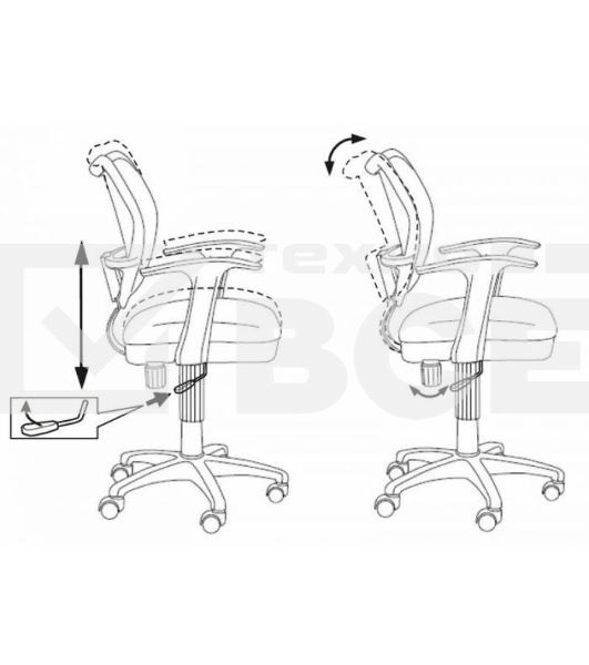Кресло компьютерное Бюрократ CH-W797/PK/TW-13A TW-13A розовый, спинка сетка, сиденье розовый, колеса белый/розовый, пластик белый
