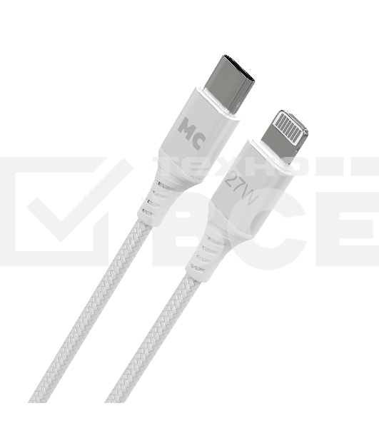 Кабель MORE CHOICE (4620202554192) K69ia 2м USB 3.0A PD 27W для Lightning ng 8-pin Type-C - 2м, белый